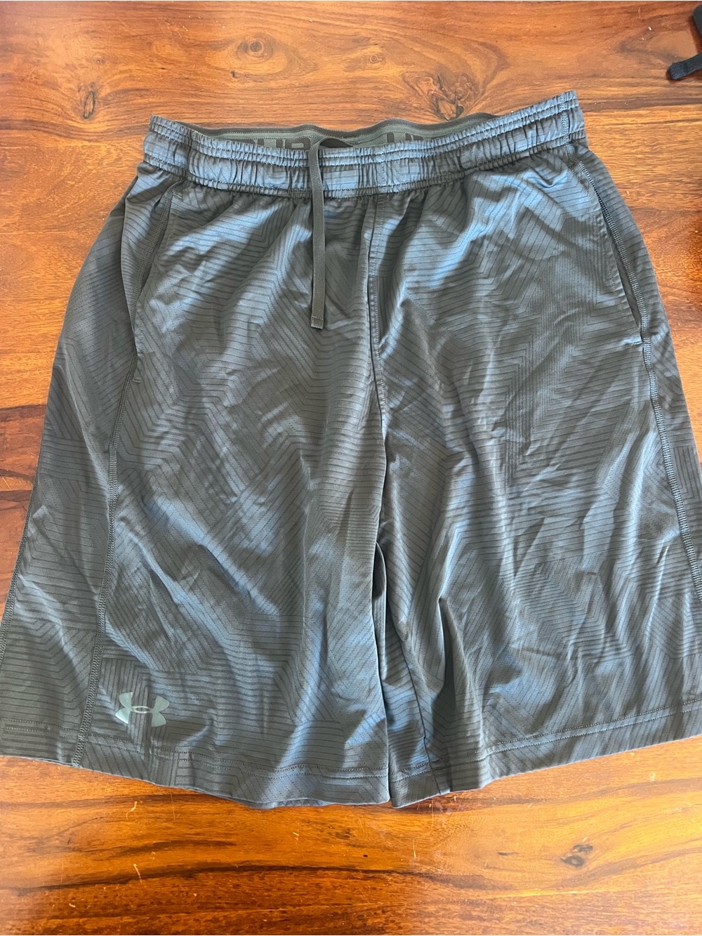 Under Armour Men's Dark Gray Athletic Shorts with Subtle Pattern